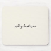 Kute Minimale Wit Monogram Voeg uw volledige naam Muismat (Voorkant)