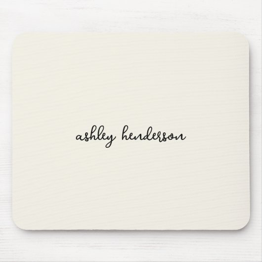 Kute Minimale Wit Monogram Voeg uw volledige naam  Muismat (Voorkant)