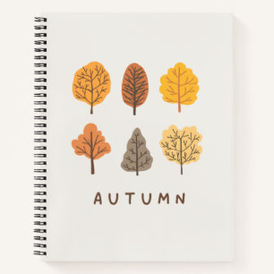 Kute Minimalist Autumn Tree Notitieboek