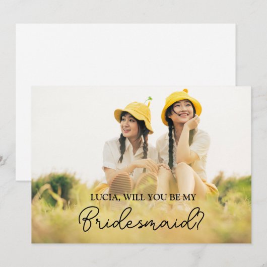 Kute minimalist... ben je mijn Bridesmaid foto Kaart (Voorkant / Achterkant)
