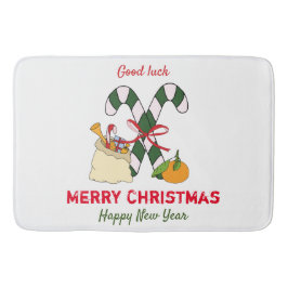 Kute Minimalist Kerstmis en Nieuwjaar Happy Badmat