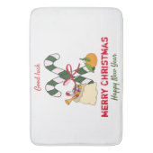 Kute Minimalist Kerstmis en Nieuwjaar Happy Badmat (Voorkant Verticaal)