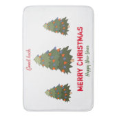 Kute Minimalist Kerstmis en Nieuwjaar Happy Badmat (Voorkant Verticaal)