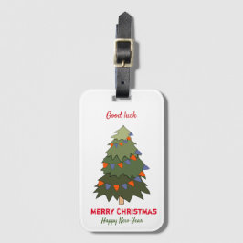 Kute Minimalist Kerstmis en Nieuwjaar Happy Bagagelabel