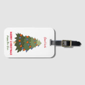 Kute Minimalist Kerstmis en Nieuwjaar Happy Bagagelabel (Voorkant (horizontaal))