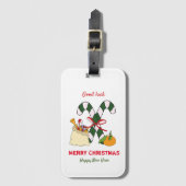 Kute Minimalist Kerstmis en Nieuwjaar Happy Bagagelabel (Voorkant (verticaal))
