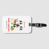 Kute Minimalist Kerstmis en Nieuwjaar Happy Bagagelabel (Voorkant (horizontaal))