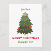 Kute Minimalist Kerstmis en Nieuwjaar Happy Briefkaart (Voorkant)