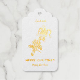 Kute Minimalist Kerstmis en Nieuwjaar Happy Cadeaulabels