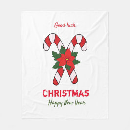 Kute Minimalist Kerstmis en Nieuwjaar Happy Fleece Deken