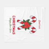 Kute Minimalist Kerstmis en Nieuwjaar Happy Fleece Deken (Voorkant (Horizontaal))