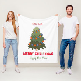 Kute Minimalist Kerstmis en Nieuwjaar Happy Fleece Deken