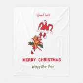 Kute Minimalist Kerstmis en Nieuwjaar Happy Fleece Deken (Voorkant)