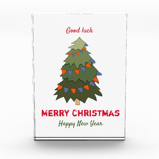 Kute Minimalist Kerstmis en Nieuwjaar Happy Fotoblokken (Voorkant)