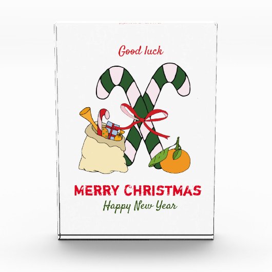 Kute Minimalist Kerstmis en Nieuwjaar Happy Fotoblokken (Voorkant)