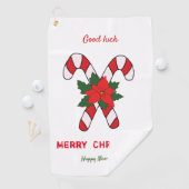 Kute Minimalist Kerstmis en Nieuwjaar Happy Golfhanddoek (Insitu)