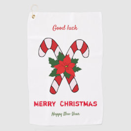 Kute Minimalist Kerstmis en Nieuwjaar Happy Golfhanddoek