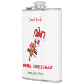 Kute Minimalist Kerstmis en Nieuwjaar Happy Heupfles (Links)