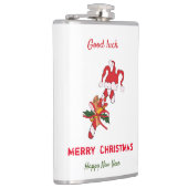 Kute Minimalist Kerstmis en Nieuwjaar Happy Heupfles (Rechts)