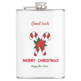 Kute Minimalist Kerstmis en Nieuwjaar Happy Heupfles