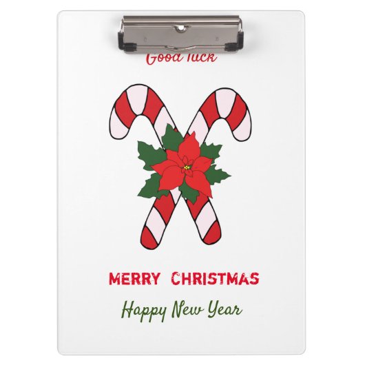 Kute Minimalist Kerstmis en Nieuwjaar Happy Klembord (Voorkant)