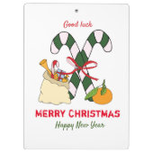 Kute Minimalist Kerstmis en Nieuwjaar Happy Klembord (Achterkant)