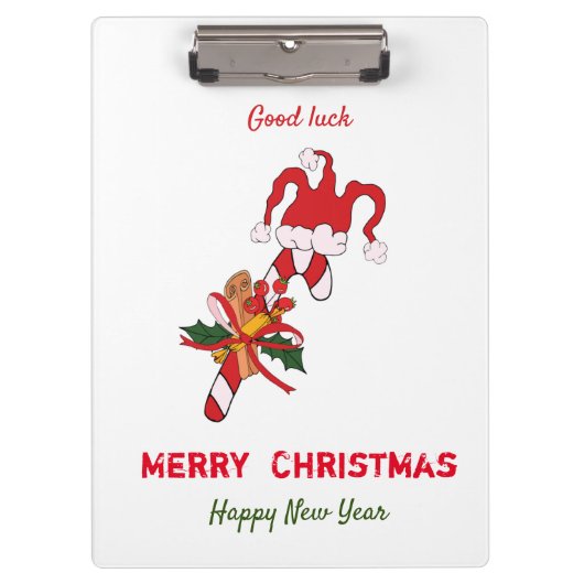 Kute Minimalist Kerstmis en Nieuwjaar Happy Klembord (Voorkant)