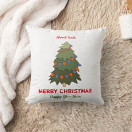 Kute Minimalist Kerstmis en Nieuwjaar Happy Kussen