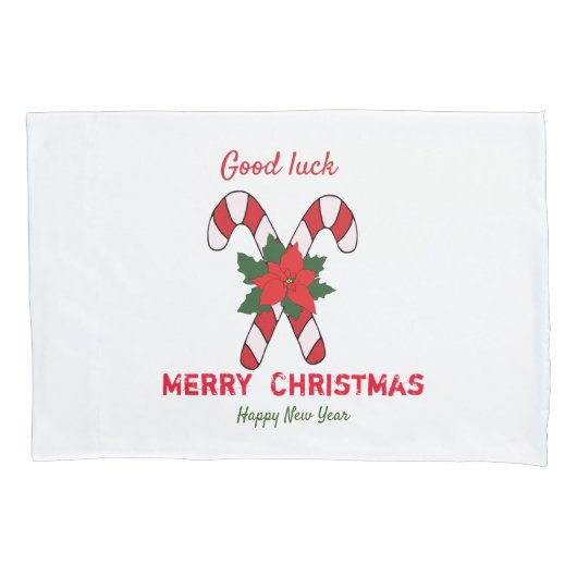 Kute Minimalist Kerstmis en Nieuwjaar Happy Kussensloop (Voorkant)