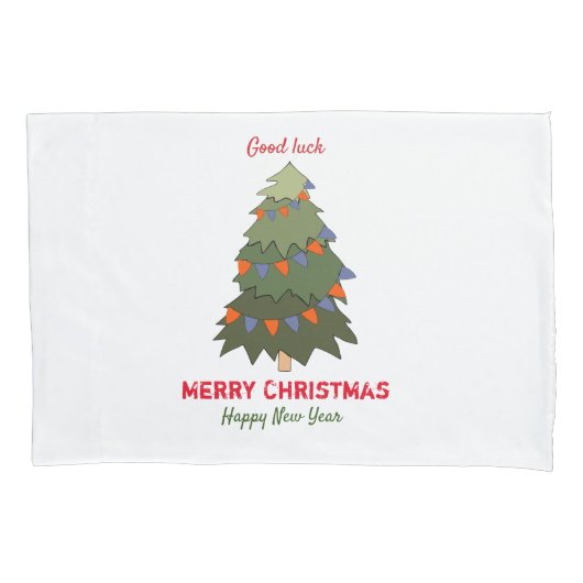 Kute Minimalist Kerstmis en Nieuwjaar Happy Kussensloop (Voorkant)