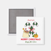 Kute Minimalist Kerstmis en Nieuwjaar Happy Magneet (Voorkant / Achterkant)