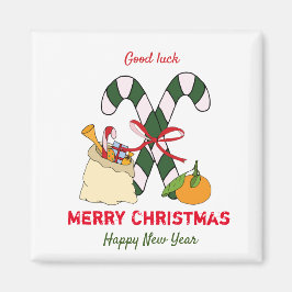 Kute Minimalist Kerstmis en Nieuwjaar Happy Magneet