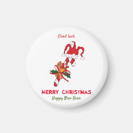 Kute Minimalist Kerstmis en Nieuwjaar Happy Magneet