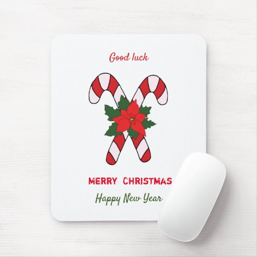 Kute Minimalist Kerstmis en Nieuwjaar Happy Muismat (Met muis)