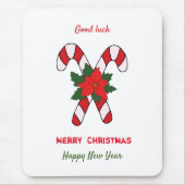 Kute Minimalist Kerstmis en Nieuwjaar Happy Muismat (Voorkant)