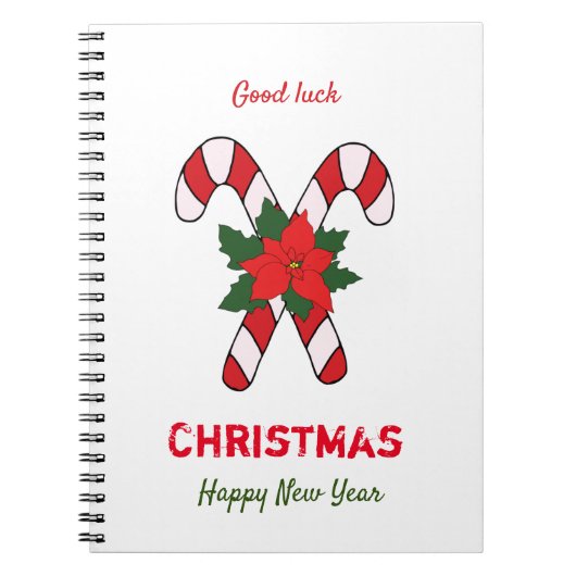 Kute Minimalist Kerstmis en Nieuwjaar Happy Notitieboek (Voorkant)