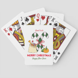 Kute Minimalist Kerstmis en Nieuwjaar Happy Pokerkaarten