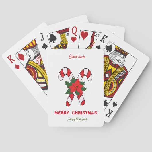 Kute Minimalist Kerstmis en Nieuwjaar Happy Pokerkaarten (Achterkant)