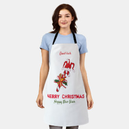 Kute Minimalist Kerstmis en Nieuwjaar Happy Schort