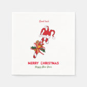 Kute Minimalist Kerstmis en Nieuwjaar Happy Servet (Voorkant)