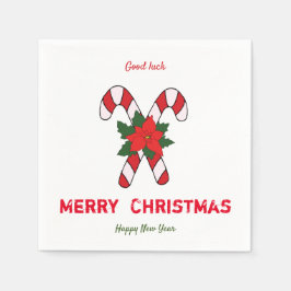 Kute Minimalist Kerstmis en Nieuwjaar Happy Servet