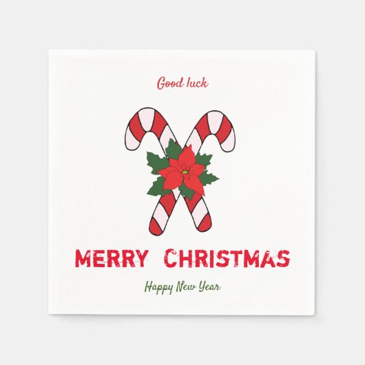 Kute Minimalist Kerstmis en Nieuwjaar Happy Servet (Voorkant)