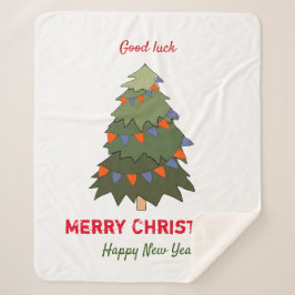 Kute Minimalist Kerstmis en Nieuwjaar Happy Sherpa Deken