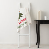 Kute Minimalist Kerstmis en Nieuwjaar Happy Sherpa Deken (In situ)