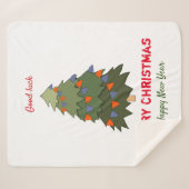 Kute Minimalist Kerstmis en Nieuwjaar Happy Sherpa Deken (Voorkant (horizontaal))