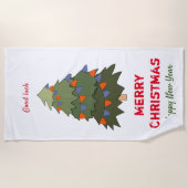 Kute Minimalist Kerstmis en Nieuwjaar Happy Strandlaken (Voorkant)