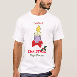 Kute Minimalist Kerstmis en Nieuwjaar Happy T-Sh T-shirt