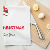 Kute Minimalist Kerstmis en Nieuwjaar Happy Theedoek (Quarter Fold)