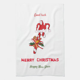 Kute Minimalist Kerstmis en Nieuwjaar Happy Theedoek