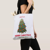 Kute Minimalist Kerstmis en Nieuwjaar Happy Tote Bag (Dichtbij)